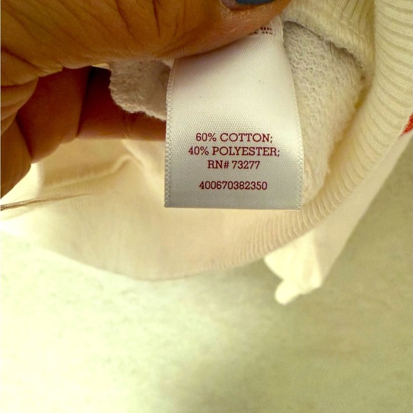 SO LOUNGE LIFE XS WOMENS CROPPED OVERSIZED HOODIE WHITE RED BLUE BOXY SWEATSHIRT - Picture 4 of 8